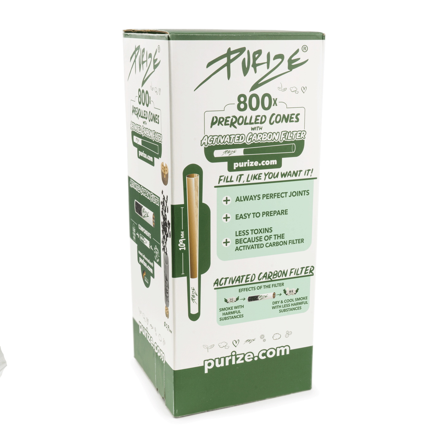 PURIZE® 800 Pre-Rolled Cones | XTRA Slim Size